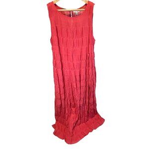 Max Studio NWT Red Long Sleeveless Tiered Cotton Dress Sz S
